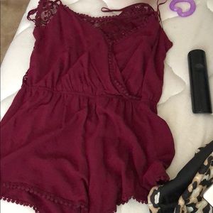 Burgundy Romper